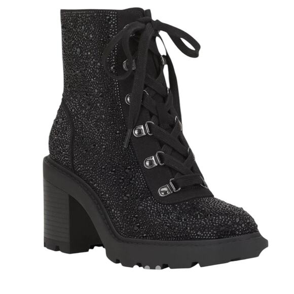 INC International Concepts Shada Embellished Lace-Up Boots Sparkle Bling NEW 5.5 - Picture 1 of 8